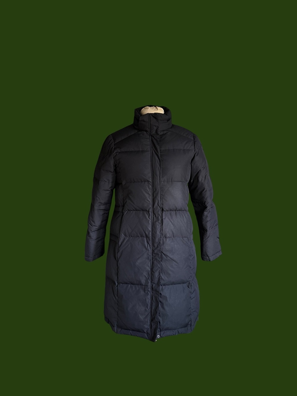 Garnet Hill Longline Down Puffer Jacket Black Insulated Coat Size 2 Minimalist